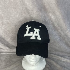 Los Angeles Hat Cap Strap Back Mens Adjustable Logo Black White